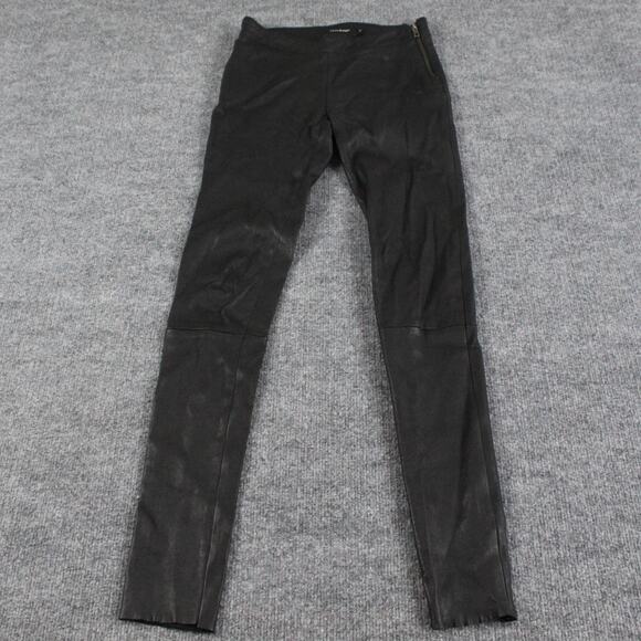Mackage Pants Womens 4 S Genuine Lamb Leather Skinny Black Moto Biker Riding - Picture 1 of 13